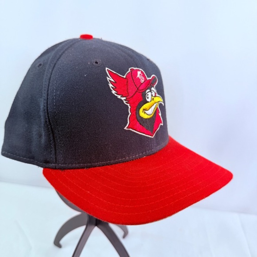 Vintage Savannah Cardinals New Era Snapback Hat MiLB Black Red Baseball Cap